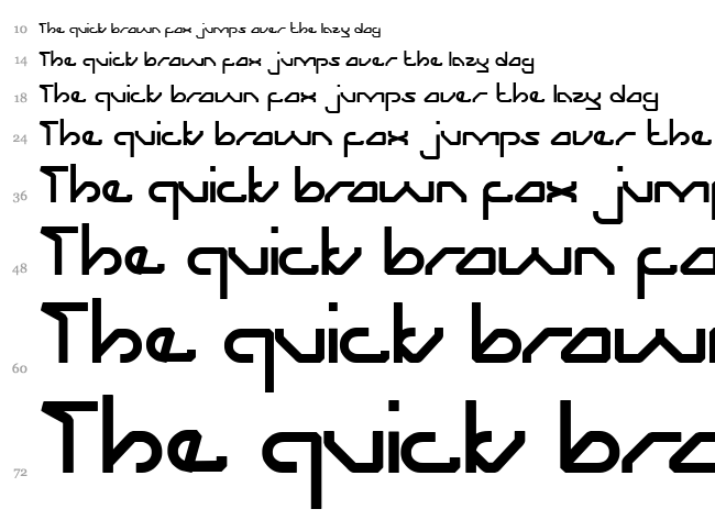 Zooming Track font waterfall